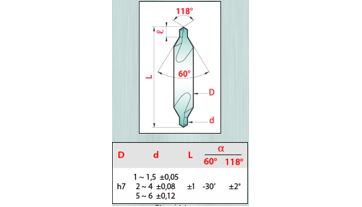 Vrták středicí 60° JIS, 11,0x4,0x69 HSS-E, řada 118, Magafor (2)