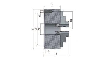 4-čelisťové sklíčidlo s nezávisle stavitelnými čelistmi 80 mm 4-čelisťové sklíčidlo s nezávisle stavitelnými čelistmi 80 mm