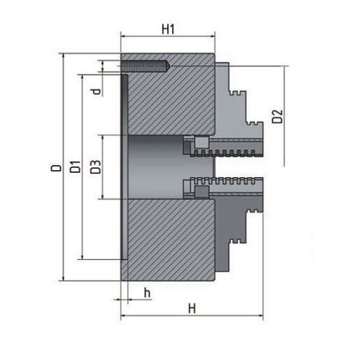 4-čelisťové sklíčidlo s centrickým upínáním  125 mm
