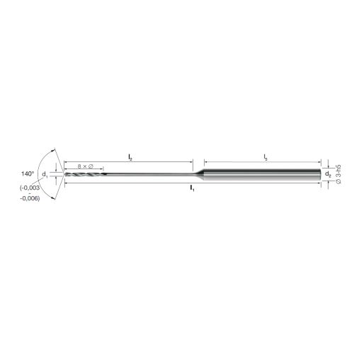 Vrták tvrdokovový CRAZYDRILL Flex 30xD Steel, 102446 1,15 VHM/eXedur