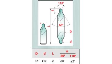 Vrták středicí 60° DIN 333A, 4,0x1,25x35 HSS, řada 11, Magafor (1)