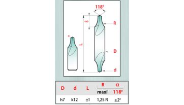 Vrták středicí DIN 333R, 3,15x0,8x25 HSS, řada 12, Magafor (1)