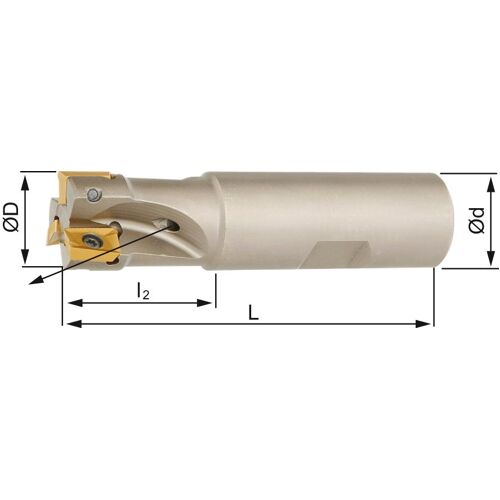 Stopková fréza 90° Z4 vnitř. chl. D25mm pro APKT10