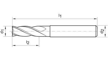 Stopková fréza DIN6527 TK AlTiN+ Z4 30° stopka HB 12mm FORTIS (1)
