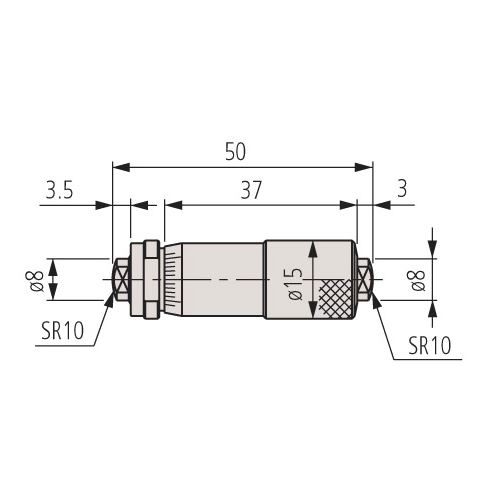 Mikrometrický odpich dvoudotekový pevný 2-3´´/0,001´´ (MITU-133-223)