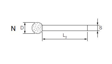 Brusné tělísko kulové CBN, BKU-A 5,0/3mm, zrno B126, PFERD 453040 5,0 (1)