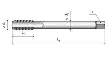 Závitník strojní DIN 376/C M18 6HX HSSE/TiCN, A43 TICN (1)