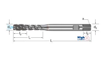 Závitník strojní synchro HighQ DIN 376/C, 50°, 132267 M20 6HX HSS-Co-PM/TiCN,