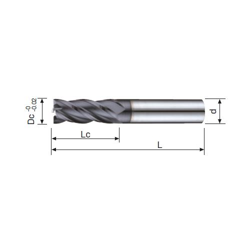 Fréza tvrdokovová dokončovací 4-břitá 16,00x40x100 TiAlN, 45HRc