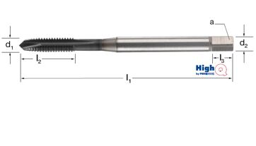 Závitník strojní HighQ DIN 376/B, 132210 M14 6HX HSS-Co-PM/Hardlube
