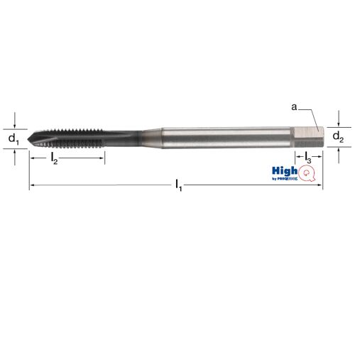 Závitník strojní HighQ DIN 371/B, 132210 M8 6HX HSS-Co-PM/Hardlube