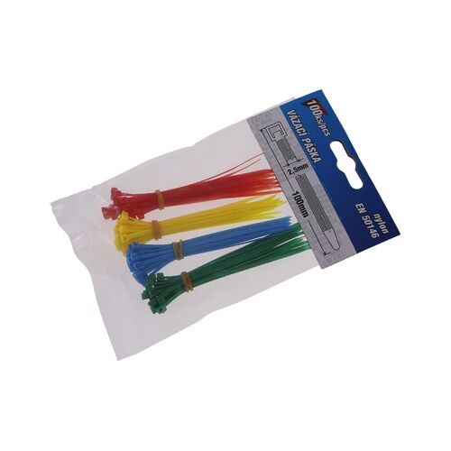 Pásky vázací 100x2. 5mm 100ks barevné
