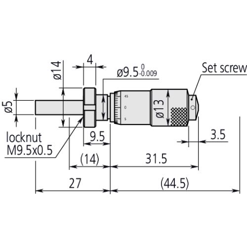 Mikrometrická vestavná hlavice malé velikosti, rozsah měření 0-0,5´´ (MITU-148-832)