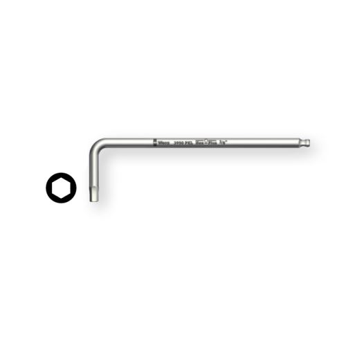 Klíč zástrčný imbus šestihranný 1/4´´, délka 185mm, L-klíč s kuličkou, nerez, WERA, 022716
