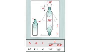 Vrták středicí 60° ASA-B-0000 (1/8”x0.015”) 3,17x0,38x31 HSS-E, řada 1055, Magafor (1)
