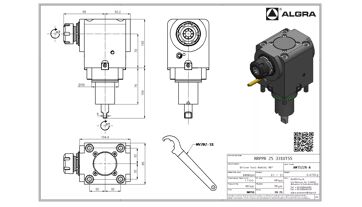 Poháněný nástroj radiální 90° ER25 BMT55 Tenon (1)