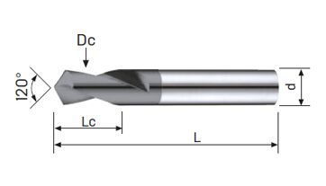 NC navrtávák tvrdokovový 120° 6,00x20x50 AlTiXN, 48HRc NC navrtávák tvrdokovový 120° 6,00x20x50 AlTiXN, 48HRc