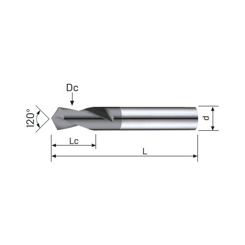 NC navrtávák tvrdokovový 120° 10,00x25x75 AlTiXN, 48HRc