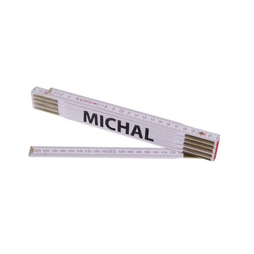 Metr skládací 2m MICHAL (PROFI, bílý, dřevo)
