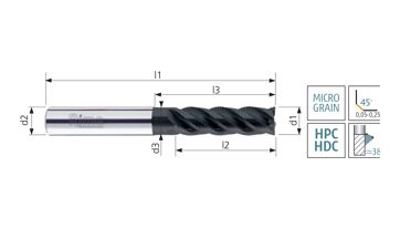 Fréza tvrdokovová 4-břitá 14,00x45x115mm Supreme (1)
