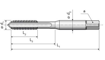 Závitník ruční sadový DIN 352/A I. M2,3 HSS, A1 ROUGHING (1)