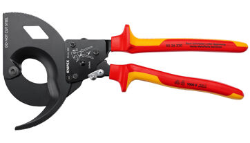 Kleště na kabely 320 mm,rohatka se západkou 3-rychlostní, Izolované 1000 V, Knipex 9536320 Kleště na kabely 320 mm,rohatka se západkou 3-rychlostní, Izolované 1000 V, Knipex 9536320