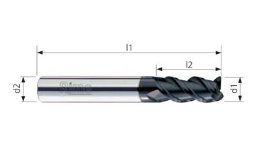 Fréza tvrdokovová 3-břitá 4,00x12x57mm TiCN (1)
