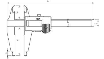 Posuvné měřítko digitální 0-30´´/0-750 mm, datový výstup (MITU-551-226-10) (1)