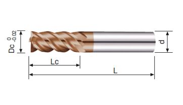Fréza tvrdokovová HPC 4-břitá 1,00x3x50 AlTiSiN, 62HRc
