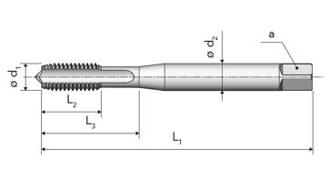 Závitník strojní DIN 371/C M3 ISO2/6H HSSK/CrN, A110 CRN (1)