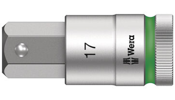 Šroubováková hlavice 1/2", vnitřní šestihran s přidržovací funkcí, 17x60 mm Wera 003828 Šroubováková hlavice 1/2", vnitřní šestihran s přidržovací funkcí, 17x60 mm Wera 003828