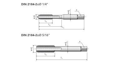 Závitník ruční sadový DIN 2184-2 UNC Nr.4x40 I. HSS, A7 ROUGHING (1)