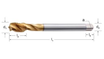 Závitník strojní DIN 376/C, šroubovice 40°, 133170 M12 6H HSS-Co/TiN Závitník strojní DIN 376/C, šroubovice 40°, 133170 M12 6H HSS-Co/TiN