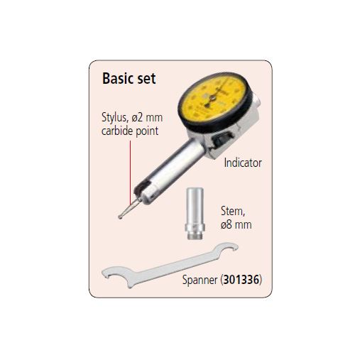 Úchylkoměr číselníkový páčkový 0,8/0,01/8mm, malý, přepínací páčka (MITU-513-517-10E)