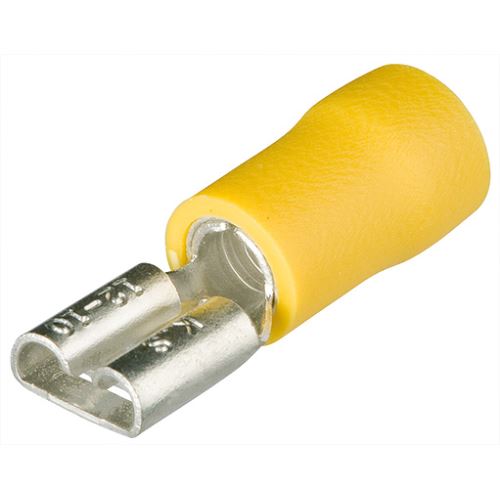 Koncovky ploché zásuvkové izolované, žluté, 100 ks, Knipex 9799022