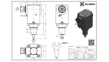 Poháněný nástroj radiální 90° ER25 BMT55 Tenon (1)