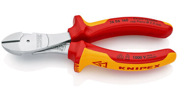 Kleště silové boční štípací 160 mm, izolované 1000 V, Knipex 7406160 Kleště silové boční štípací 160 mm, izolované 1000 V, Knipex 7406160