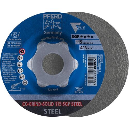 Brusný kotouč CC-Grind Solid SGP STEEL 115 mm PFERD 64187116