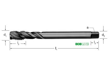 Závitník strojní DIN 5156/C, šroubovice 35°, 135770 G 1/2-14 HSS-Co/OX, Inox