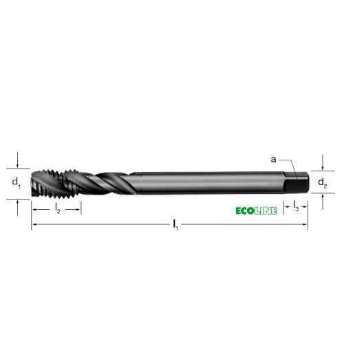 Závitník strojní DIN 5156/C, šroubovice 35°, 135770 G 1/4-19 HSS-Co/OX, Inox
