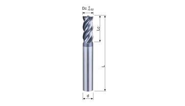 Fréza tvrdokovová 4-břitá 3,00x8x50 stopka 6,0 AlTiCrN, 48HRc (1)
