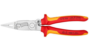 Kleště elektroinstalační 200 mm se západkou, izolované 1000 V, Knipex 1396200 Kleště elektroinstalační 200 mm se západkou, izolované 1000 V, Knipex 1396200