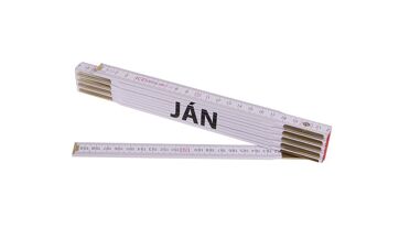 Metr skládací 2m JÁN (PROFI, bílý, dřevo)
