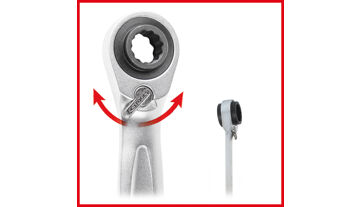 Řehtačkový klíč se dvěma očky GEARplus 4v1, s přepínáním, 8x9x10x11 mm (3)