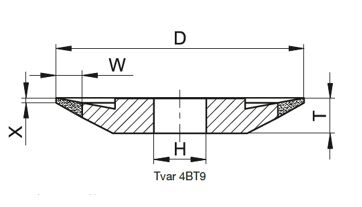Řezný kotouč CBN T4BT9 100x10x20mm B126 C75 B (1)