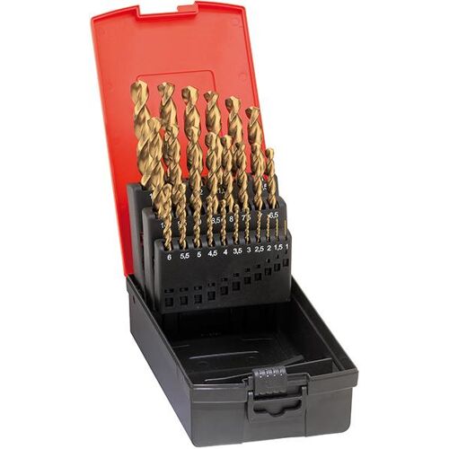 Sada spirálových vrtáků DIN338 HSS-Co5 vybrušovaný typ FU TiN 1 - 5,9 mm FORMAT