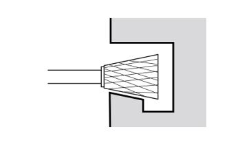 Fréza technická tvrdokovová 12x13/45, stopka 6mm, VHM, tvar N kónická (1)
