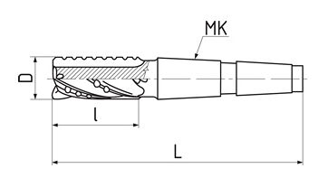 Fréza válcová čelní s MK 10x22x92, Z4, DIN 845, HSSCo5 ,CB (1)