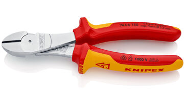 Kleště silové boční štípací 180 mm, izolované 1000 V, Knipex 7406180 Kleště silové boční štípací 180 mm, izolované 1000 V, Knipex 7406180
