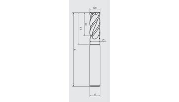 Fréza tvrdokovová 4-břitá 18,00x32x92 45° AlTiXN+ZrN, HB stopka, 48HRc, odlehčení (1)